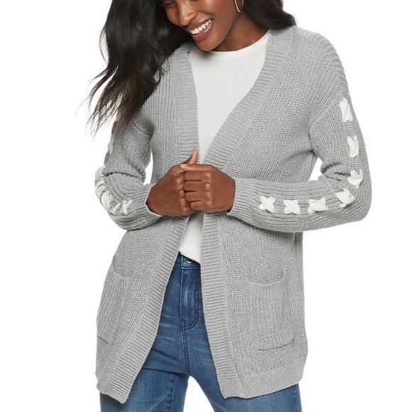 Jennifer Lopez Sweaters - NWT Jennifer Lopez Lace-Sleeve Sweater Cardigan